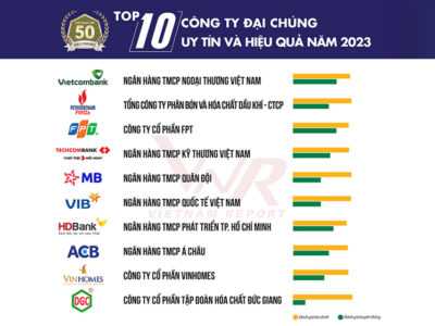 Top 100 công ty cổ phần lớn nhất Việt Nam năm 2025